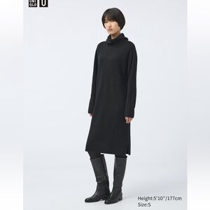 UNIQLO Black Lambswool Turtleneck Dress NWT